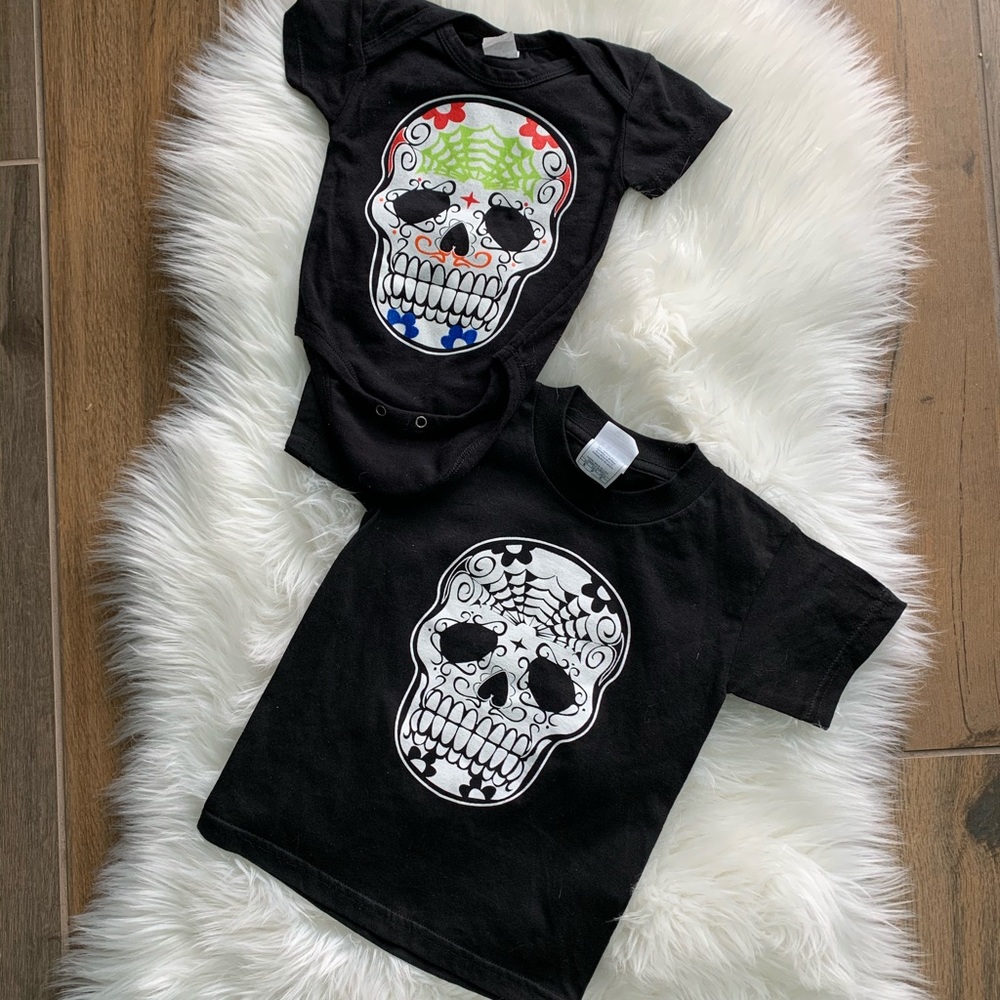 Dia de los Muertos Toddler shirt and Onesie NWOT
